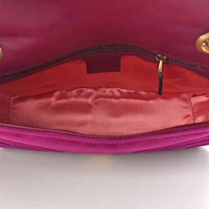 Gucci Velvet Matelasse Small GG Marmont Shoulder Bag Fuchsia Violet Cyclamen 5 of 10