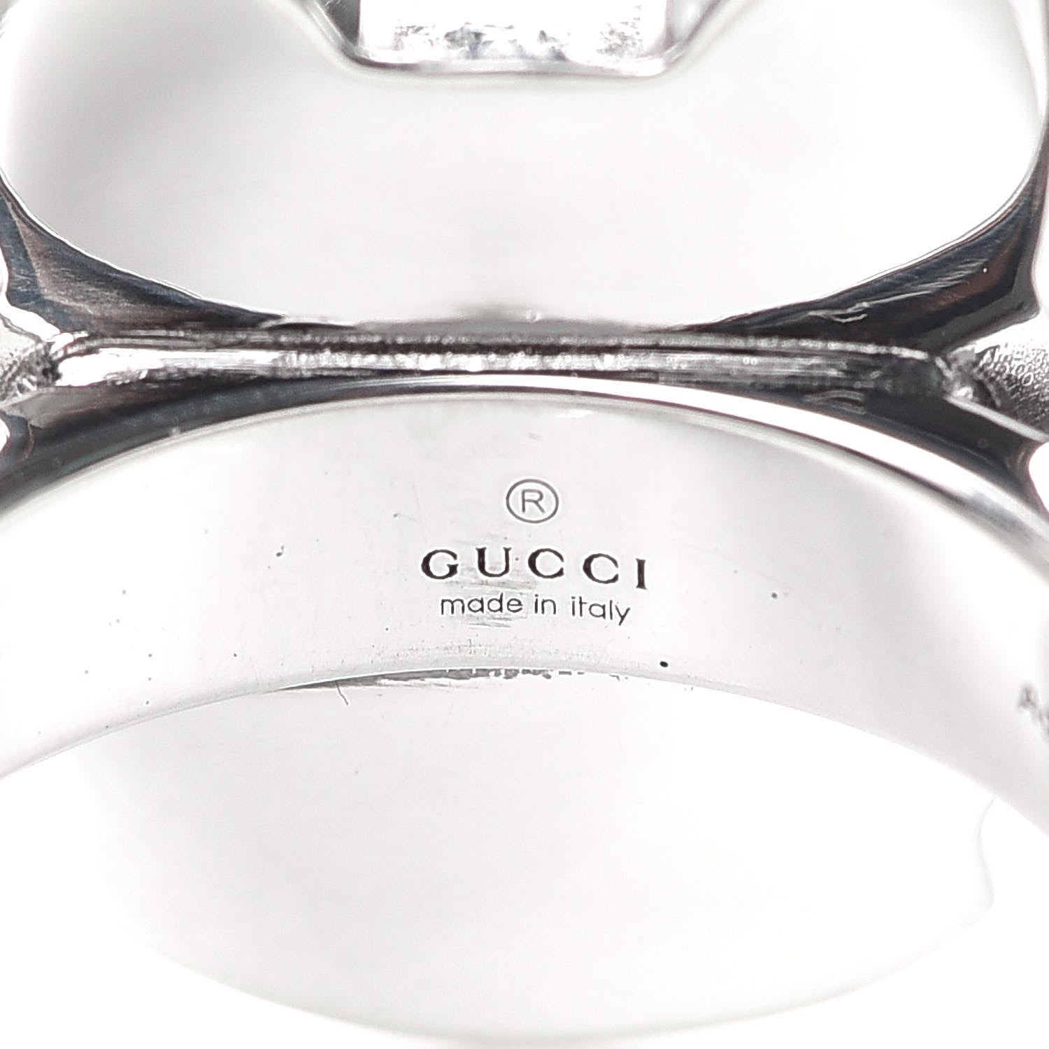 Gucci Sterling Silver Enamel Bosco Ring 54 7 5 of 6