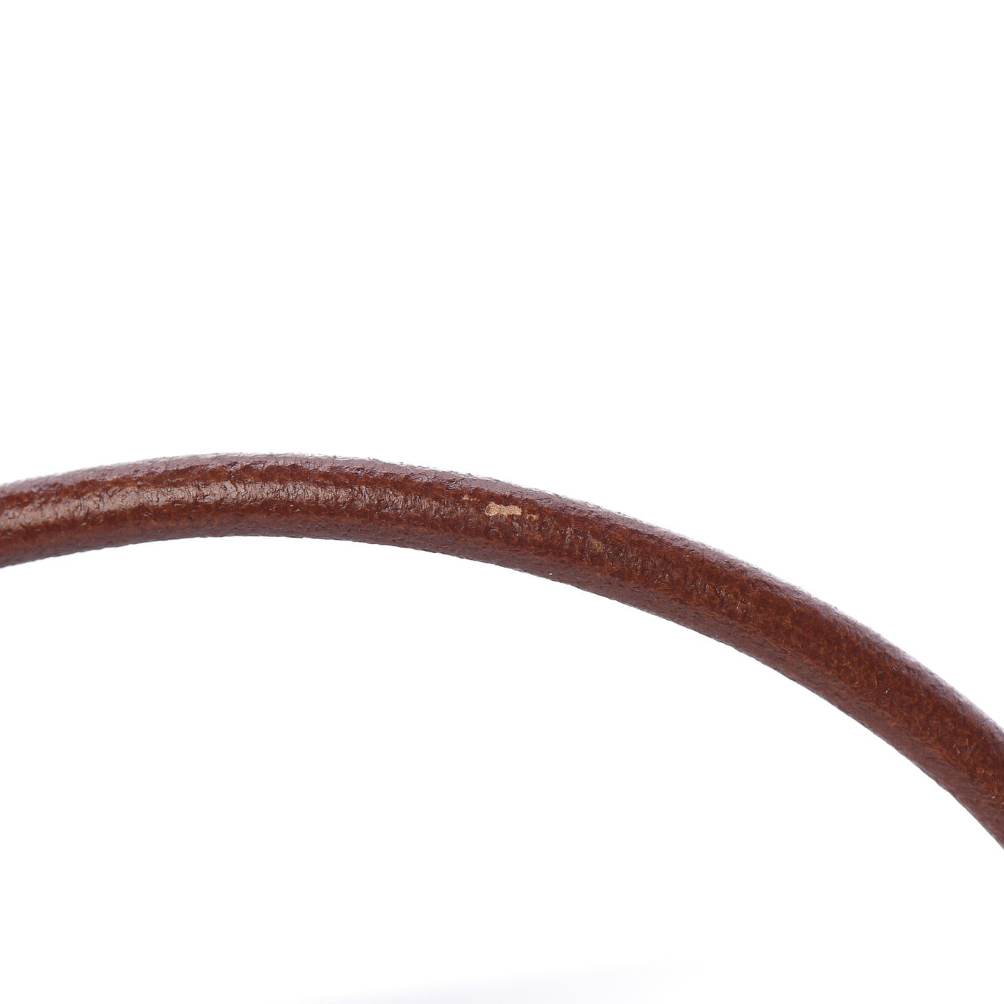 Stainless Steel 18K Yellow Gold Calfskin Tondo Heart Pendant Necklace Brown