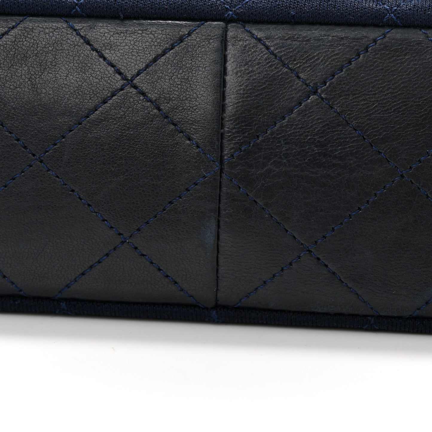 Jersey Lambskin Quilted Mini Square Flap Navy