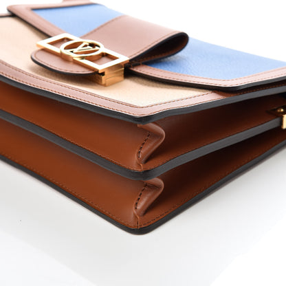Louis Vuitton Taurillon Dauphine MM Blue Beige 9 of 9