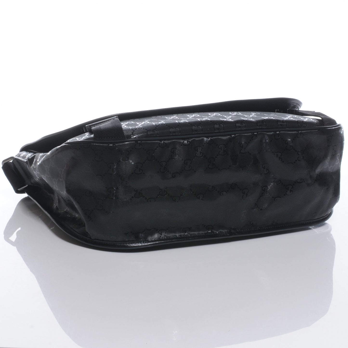 Imprime Monogram Large Double Buckle Flap Messenger Bag Black