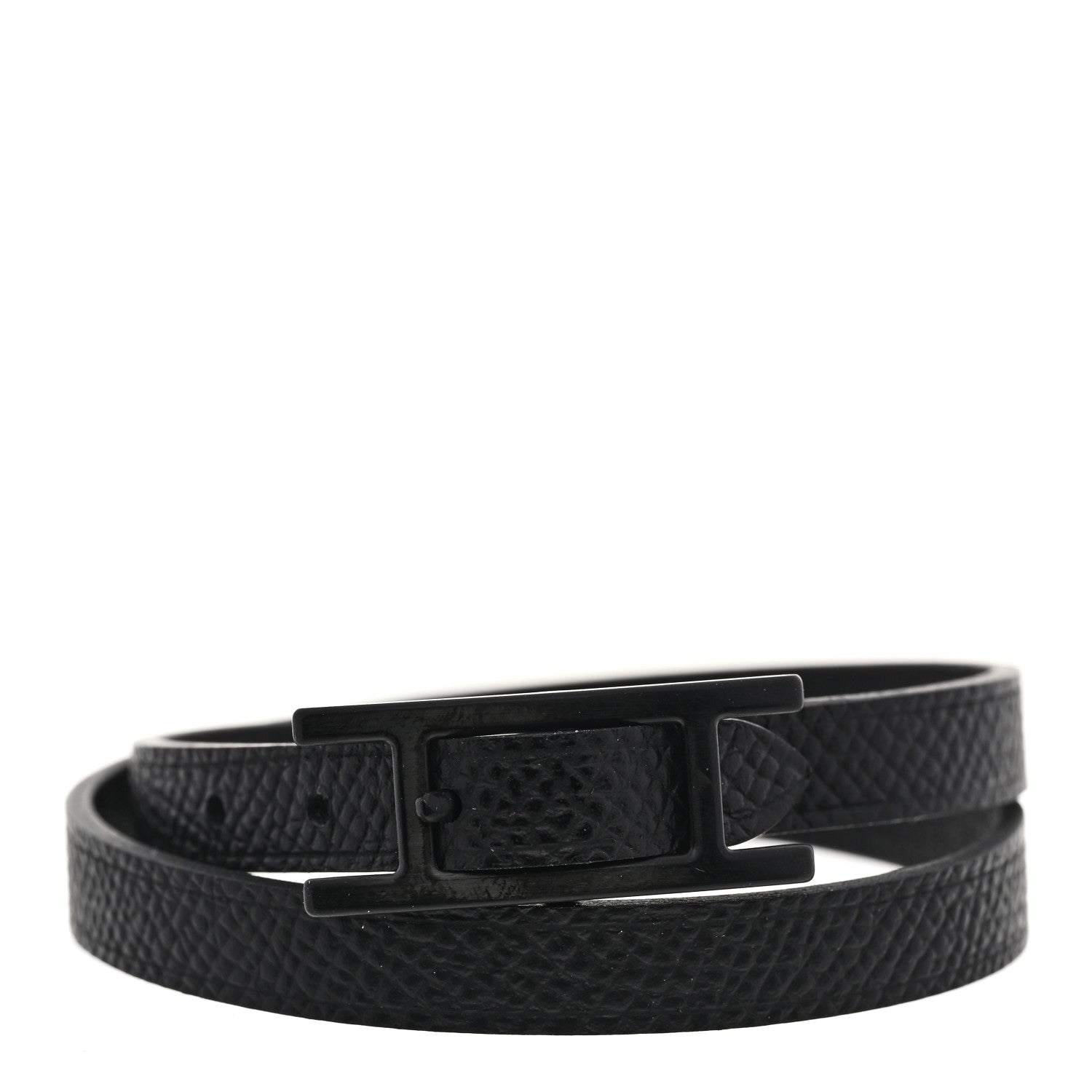 Hermes Epsom Behapi Double Tour Bracelet T3 Black 1 of 7