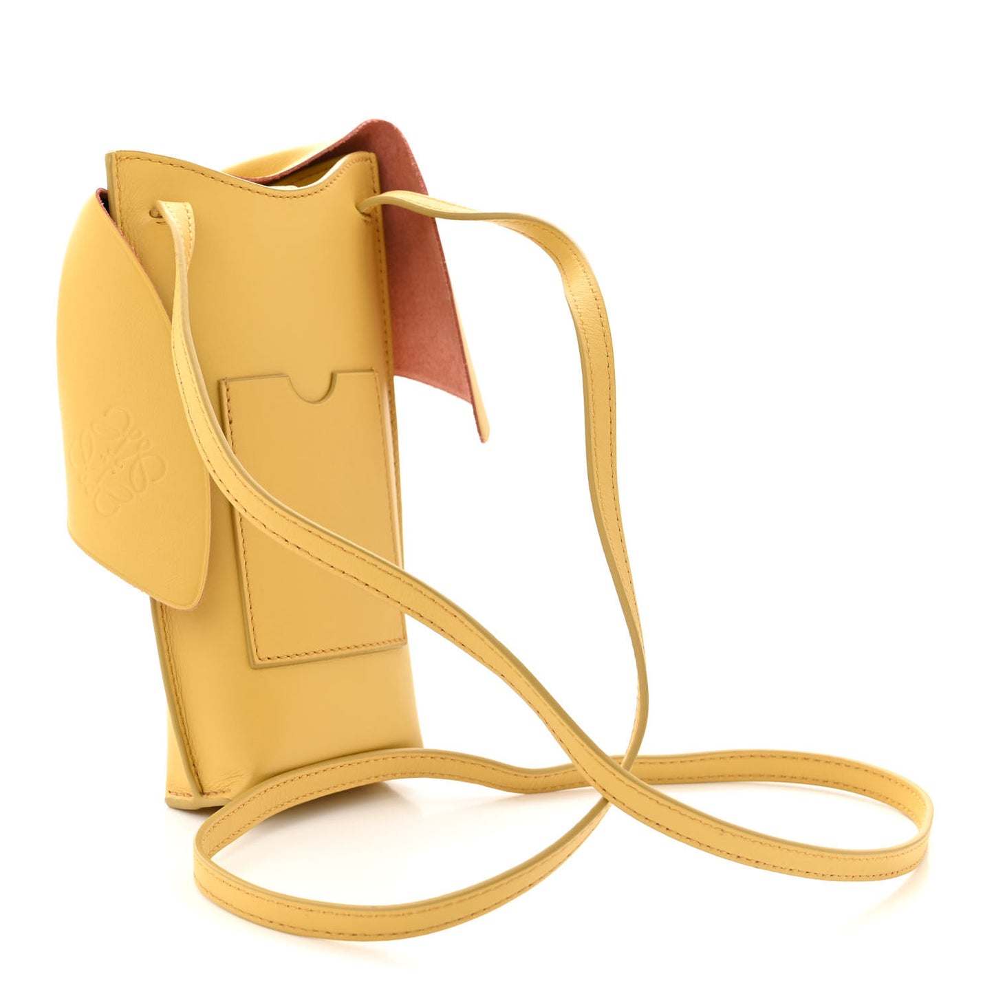 Calfskin Bunny Pouch Crossbody Bag Mustard