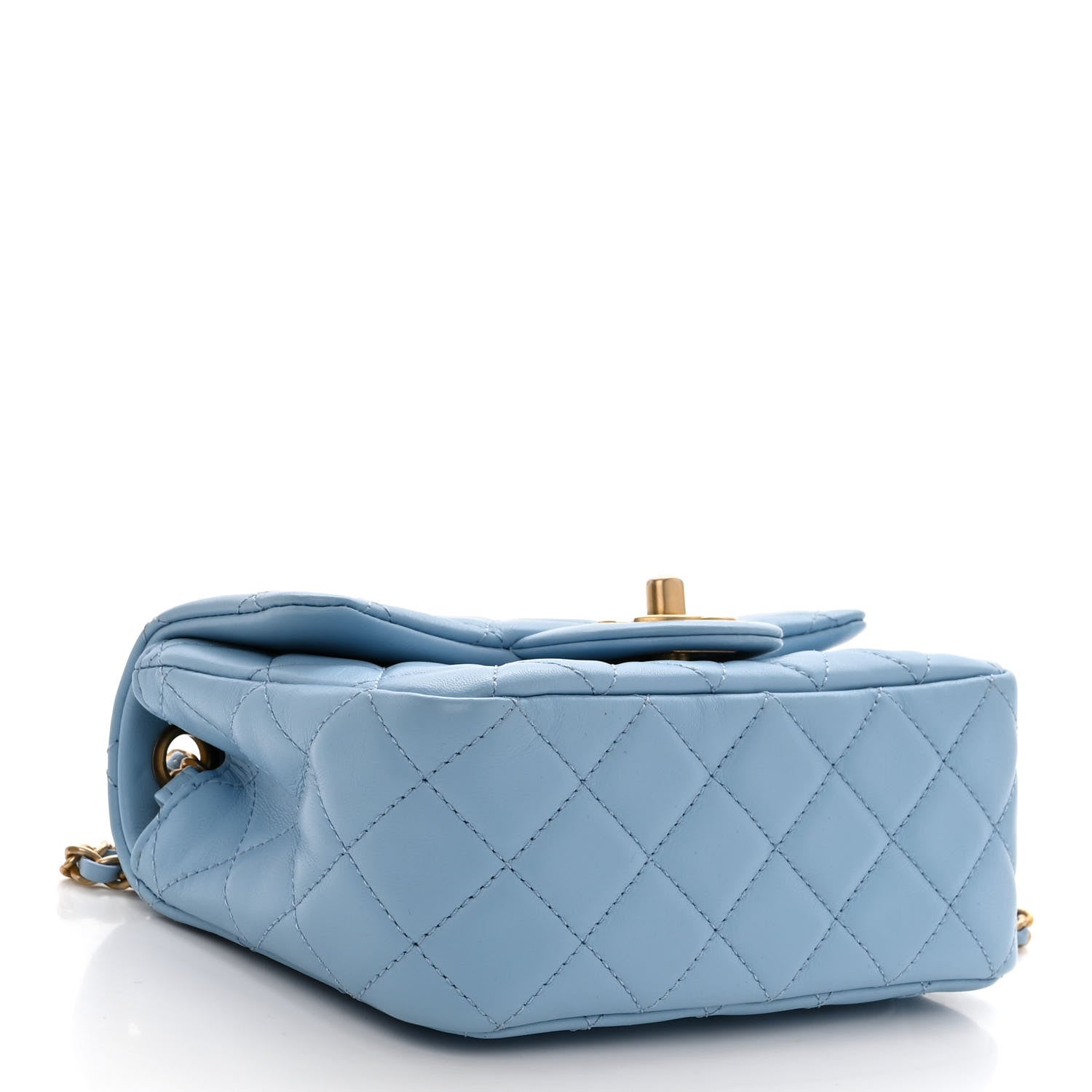 Chanel Lambskin Quilted Mini Pearl Crush Flap Light Blue 4 of 11