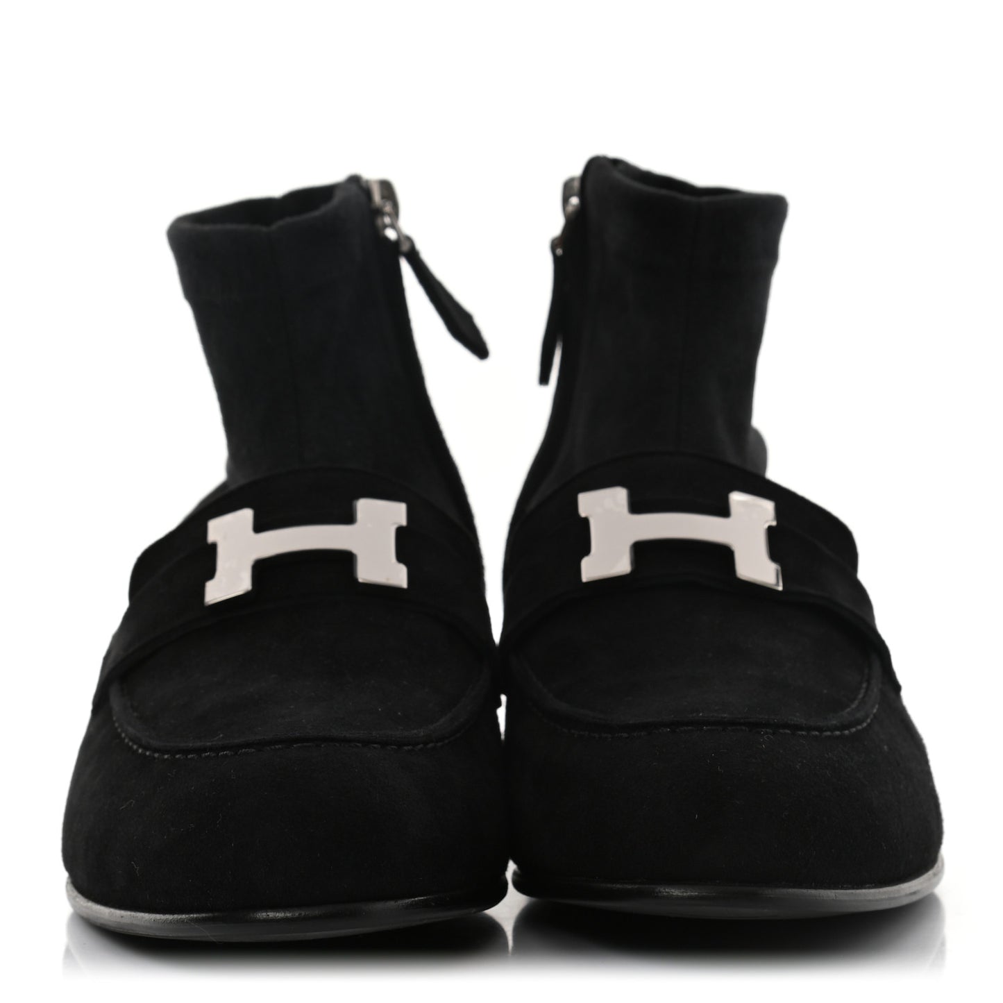 Stretch Velvet Goatskin Saint Honore Ankle Boots 37 Black