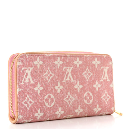 Louis Vuitton Denim Monogram Jacquard Zippy Wallet Pink 3 of 10