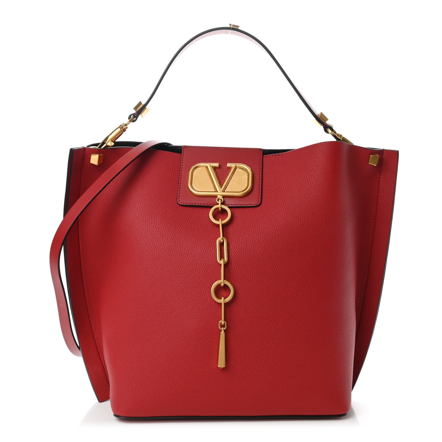 Valentino Garavani Grainy Calfskin VLogo Escape Hobo Bag Rosso Valentino 1 of 8