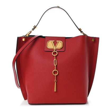Valentino Garavani Grainy Calfskin VLogo Escape Hobo Bag Rosso Valentino 1 of 8