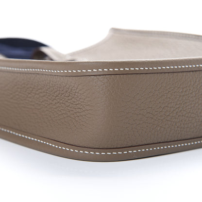 Hermes Taurillon Clemence Amazone Evelyne TPM Etoupe Bleu Indigo 8 of 10