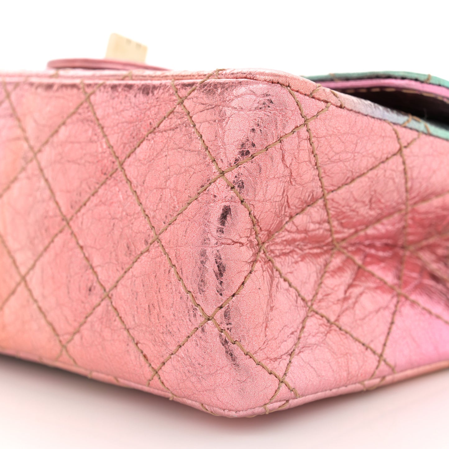 Metallic Goatskin Quilted Mini 2.55 Reissue Flap Multicolor