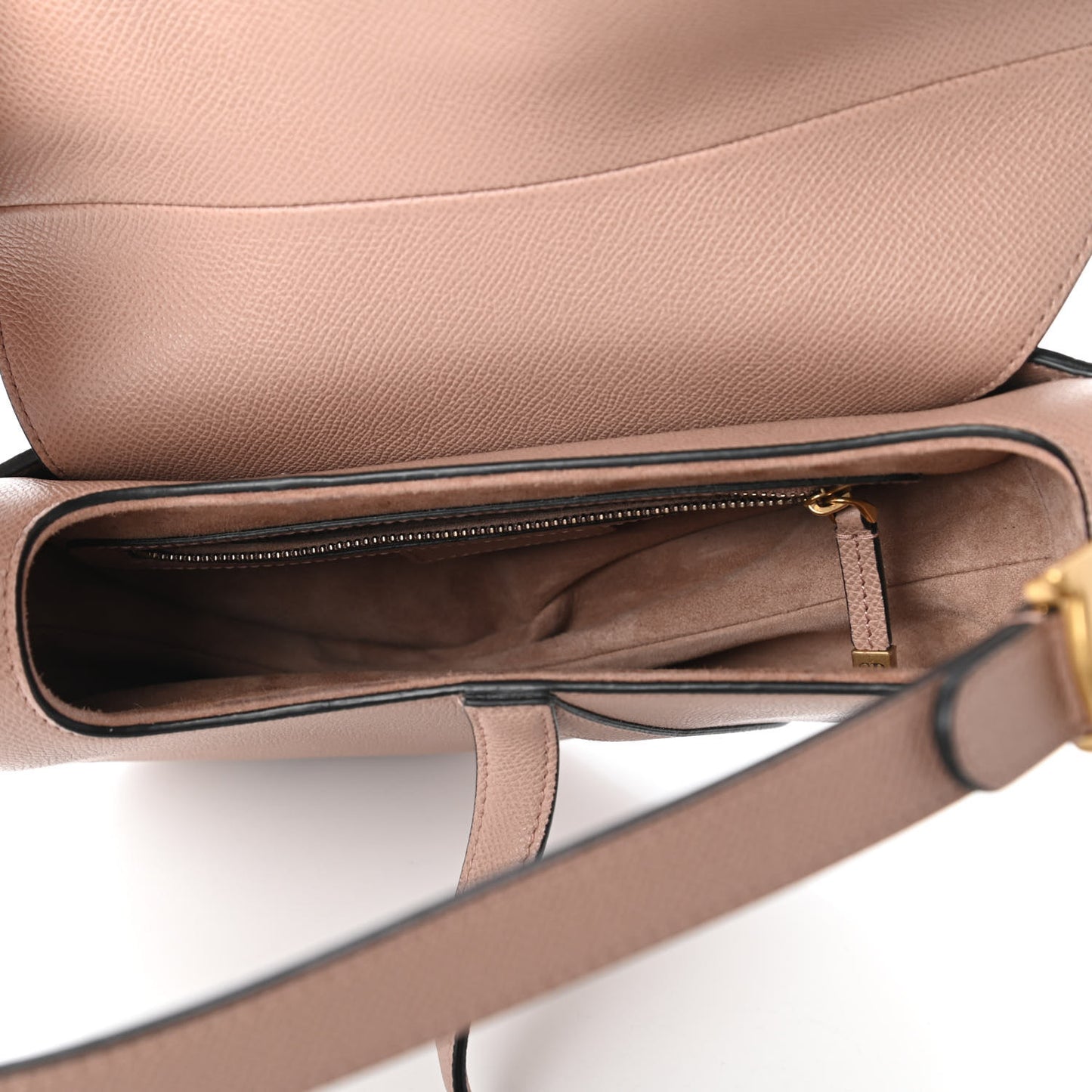 Grained Calfskin Saddle Bag Pink