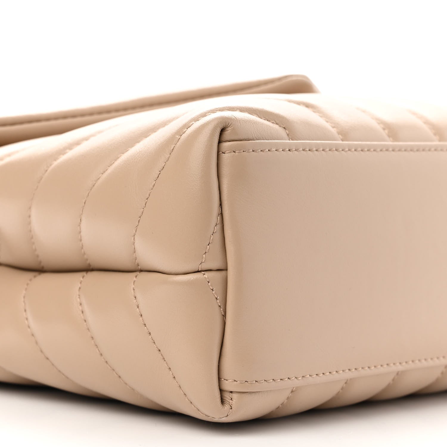 Saint Laurent Calfskin Y Quilted Monogram Small Loulou Chain Satchel Dark Beige 9 of 11
