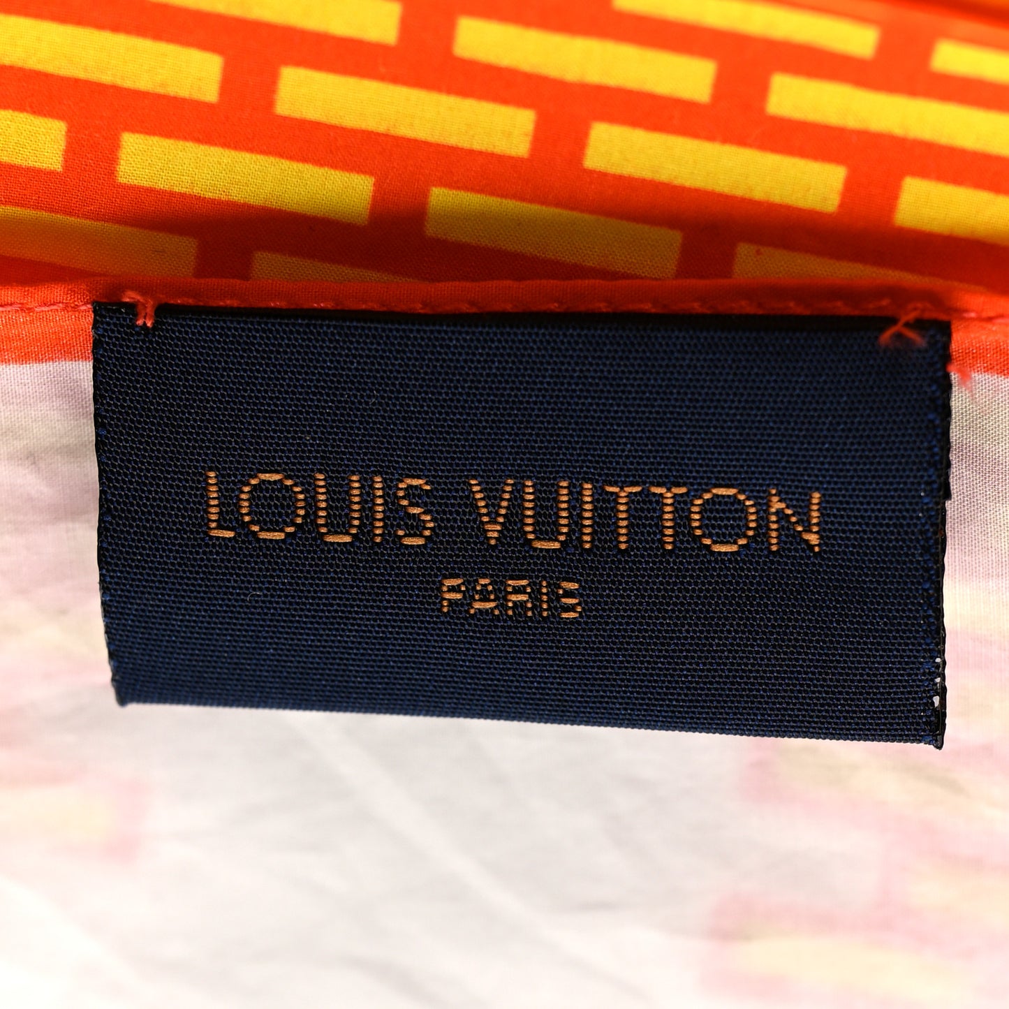 Logo Cotton Square Scarf White Multicolor