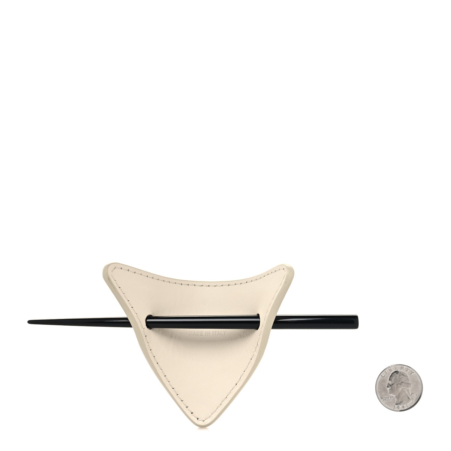 Prada City Calfskin Hair Clip White 2 of 3