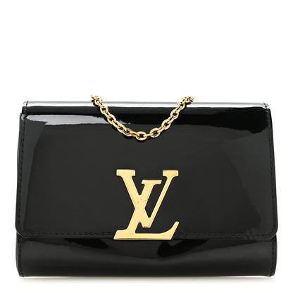 Louis Vuitton Patent Louise PM Chain Clutch Black 1 of 9