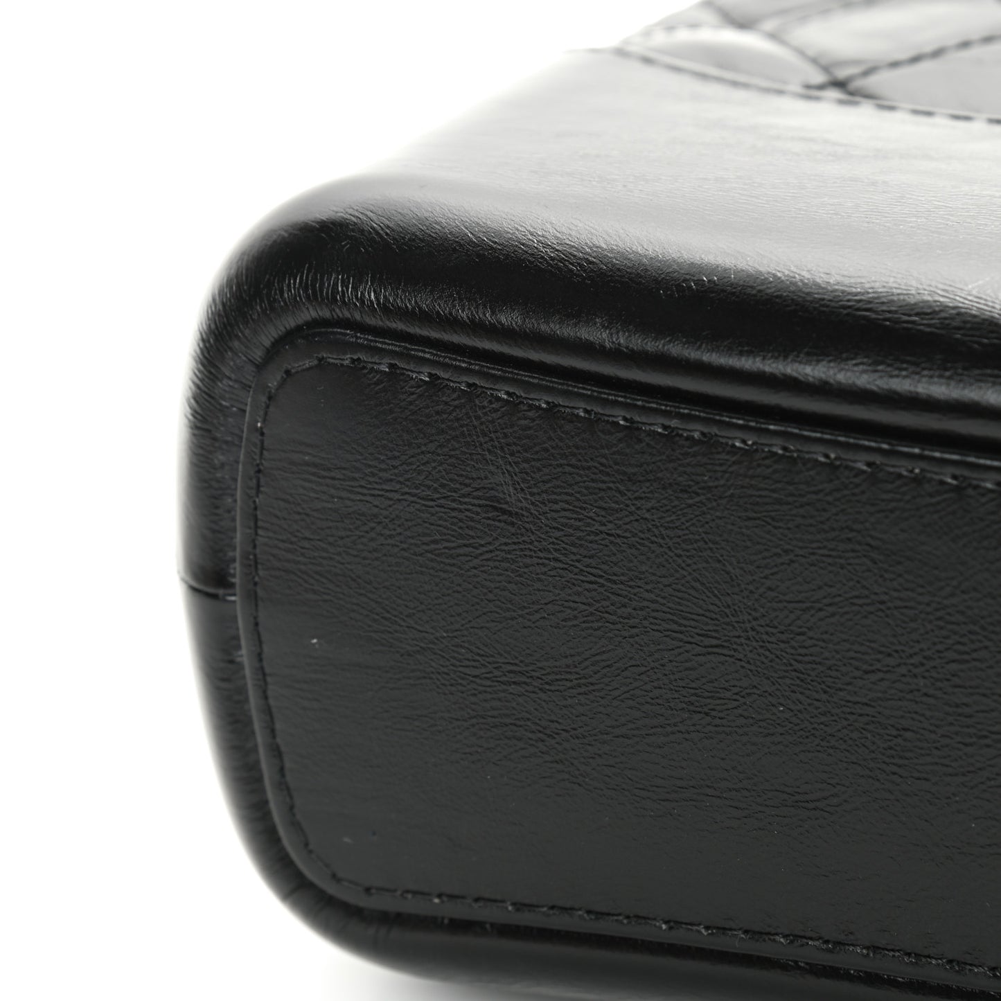 Aged Calfskin Quilted Medium Gabrielle Hobo Black