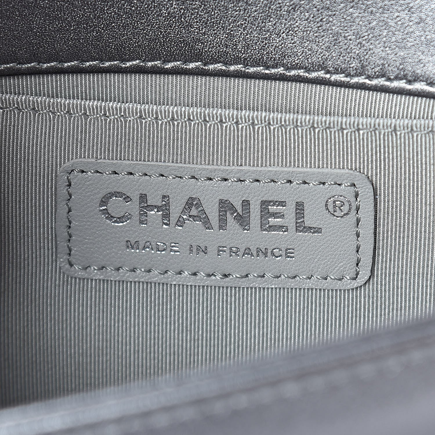 Chanel Metallic Lambskin Glass Pearl Embroidered Small Boy Flap Silver 7 of 10