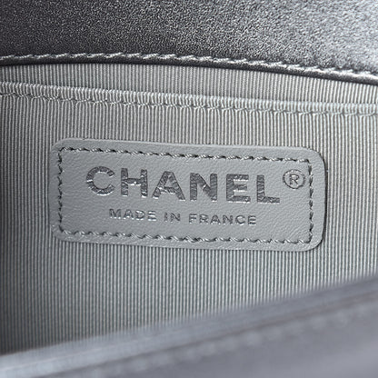 Chanel Metallic Lambskin Glass Pearl Embroidered Small Boy Flap Silver 7 of 10