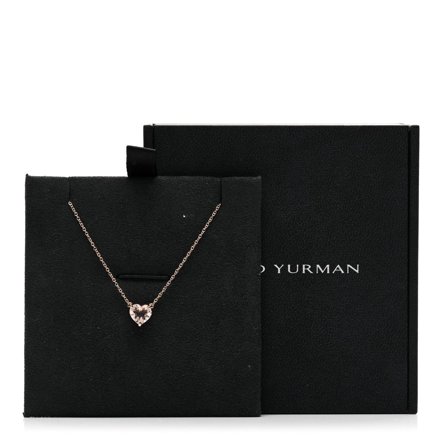 18K Rose Gold Morganite 8mm Chatelaine Heart Pendant Necklace