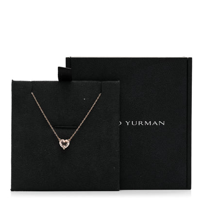 David Yurman 18K Rose Gold Morganite 8mm Chatelaine Heart Pendant Necklace 5 of 5