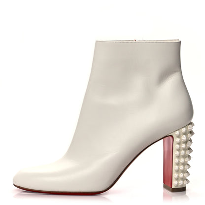 Christian Louboutin Smooth Calfskin Suzi Folk 85 Ankle Boots 40 White 1 of 11