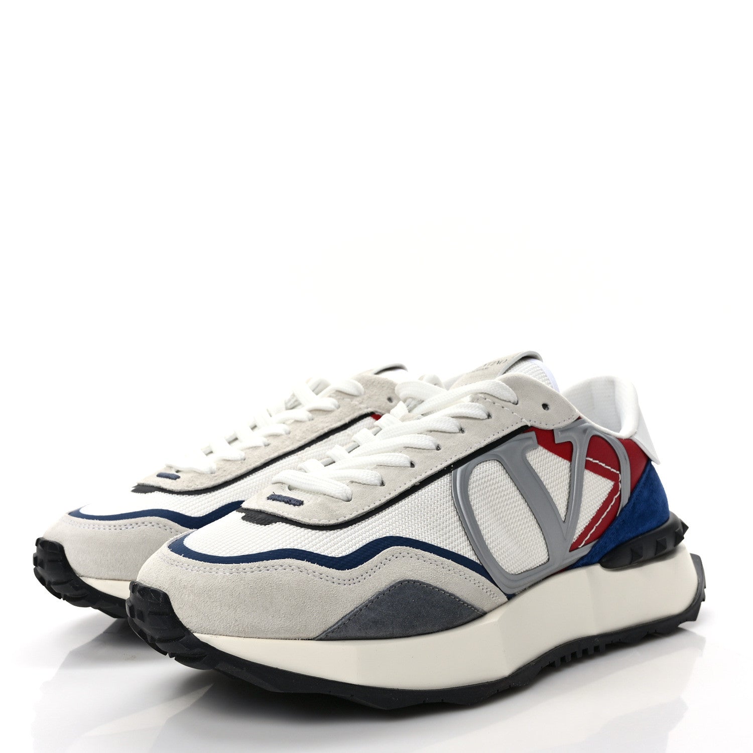 Valentino Garavani Fabric Suede Mens Netrunner Sneakers 43 White Multicolor 4 of 9