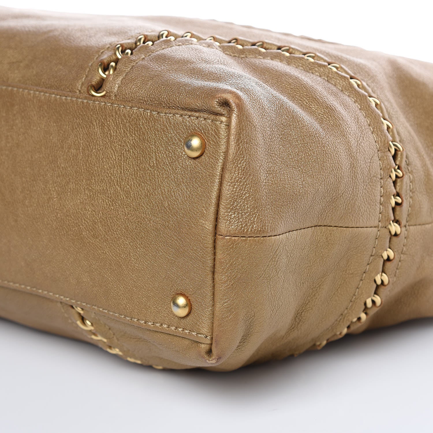 Chanel Metallic Goatskin Ligne Tote Gold 8 of 18