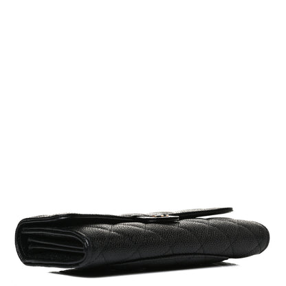 Chanel Caviar Quilted Large Gusset Flap Wallet Black 8 of 22