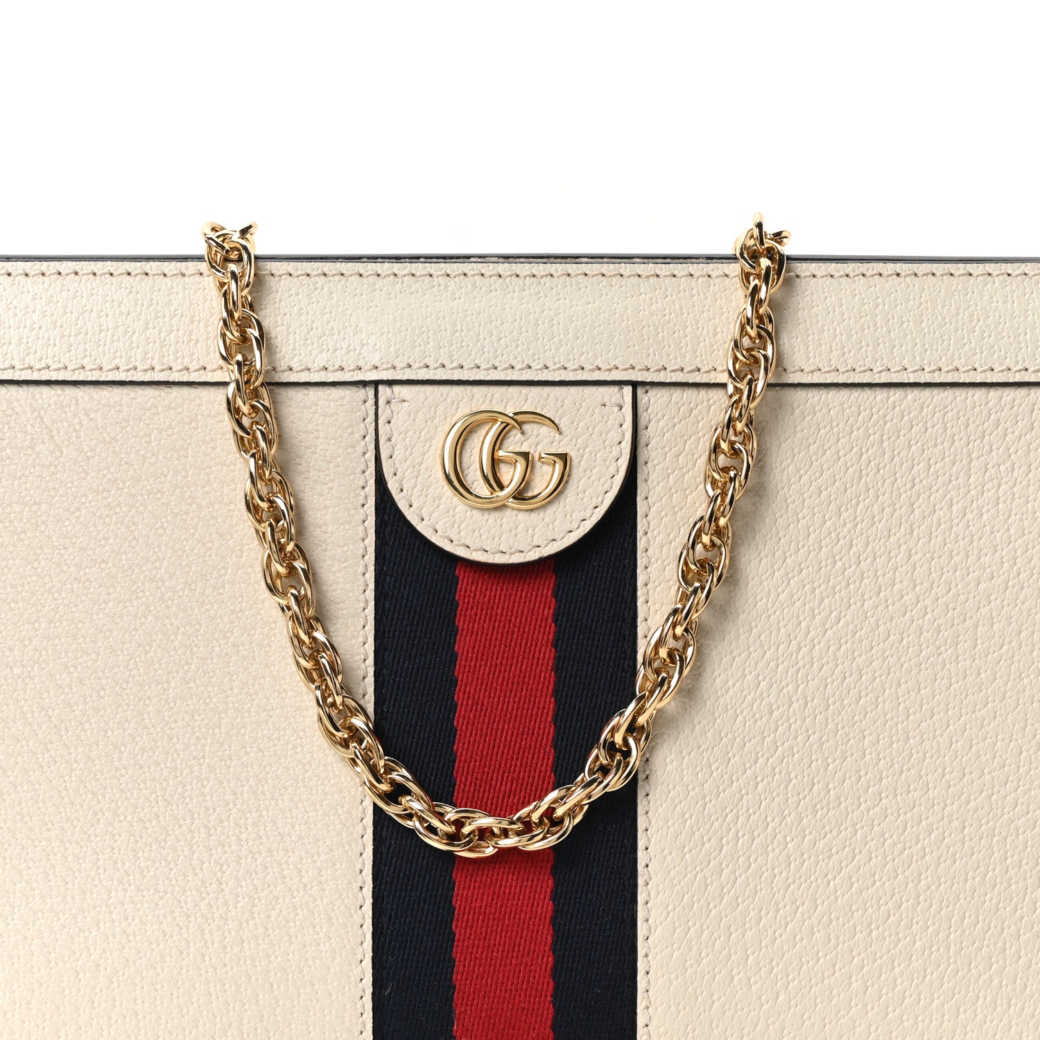 Gucci Textured Calfskin Web Small Ophidia Chain Shoulder Bag Mystic White 8 of 10