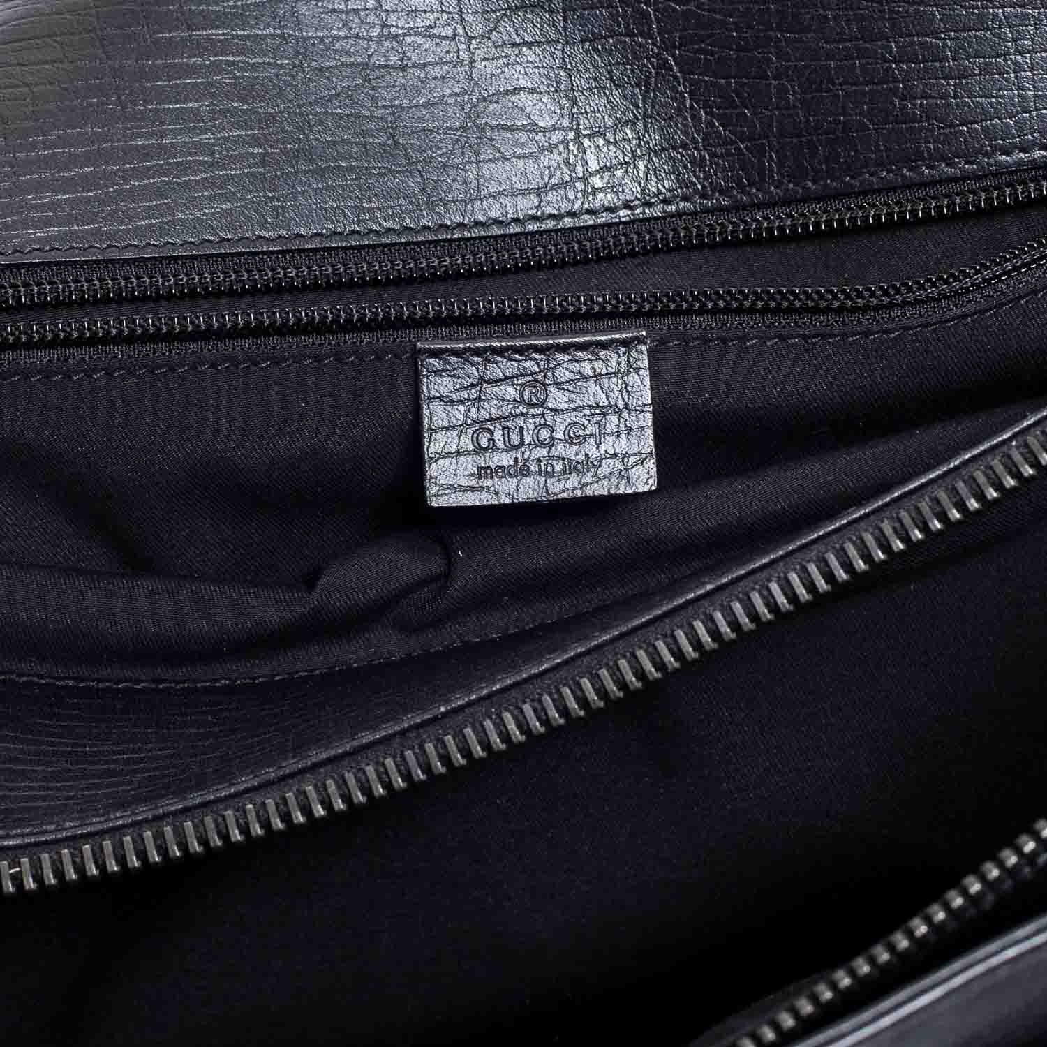 Gucci Leather Briefcase Laptop Work Bag Black 8 of 10