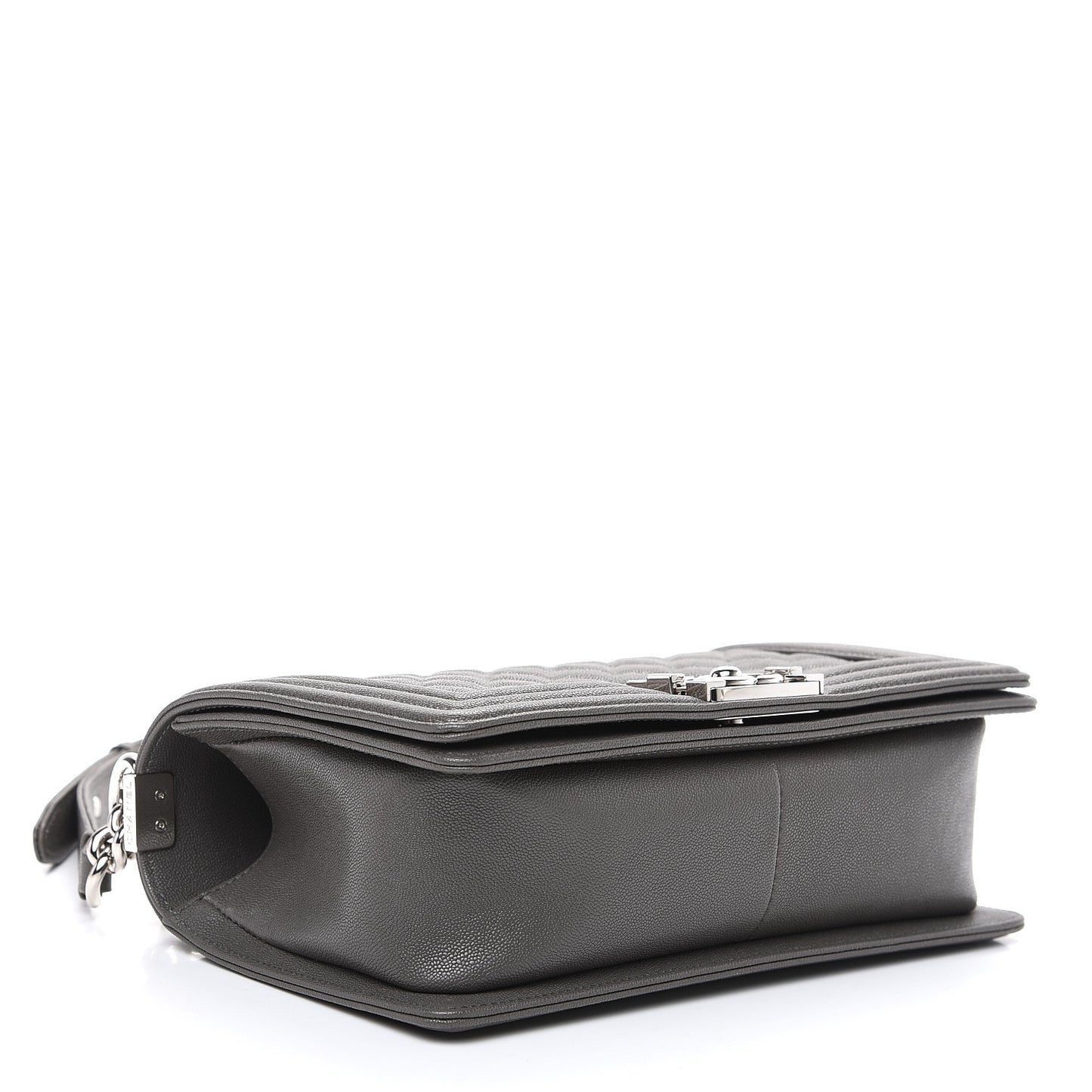Caviar Quilted Medium Boy Flap Grey