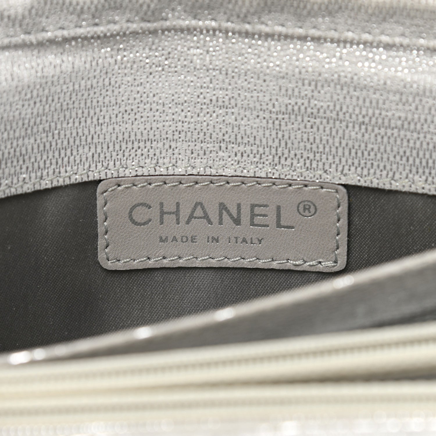 Chanel Metallic Suede Quilted East West Flap Clutch Silver 6 of 12