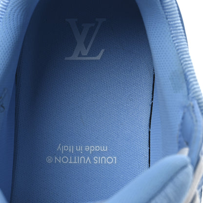 Louis Vuitton Calfskin Embossed Monogram Mens LV Trainer Sneakers 6 Blue 9 of 10