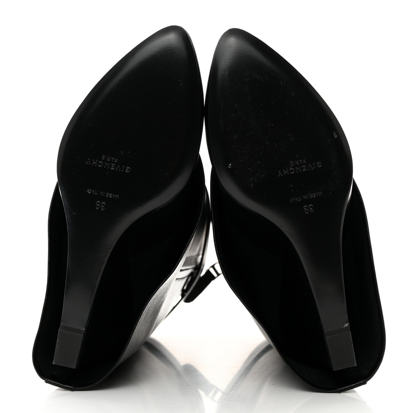 Calfskin Shark Lock Ankle Boots 39 Black