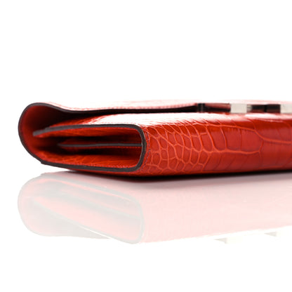 Hermes Shiny Alligator Constance Long Wallet Sanguine 8 of 17