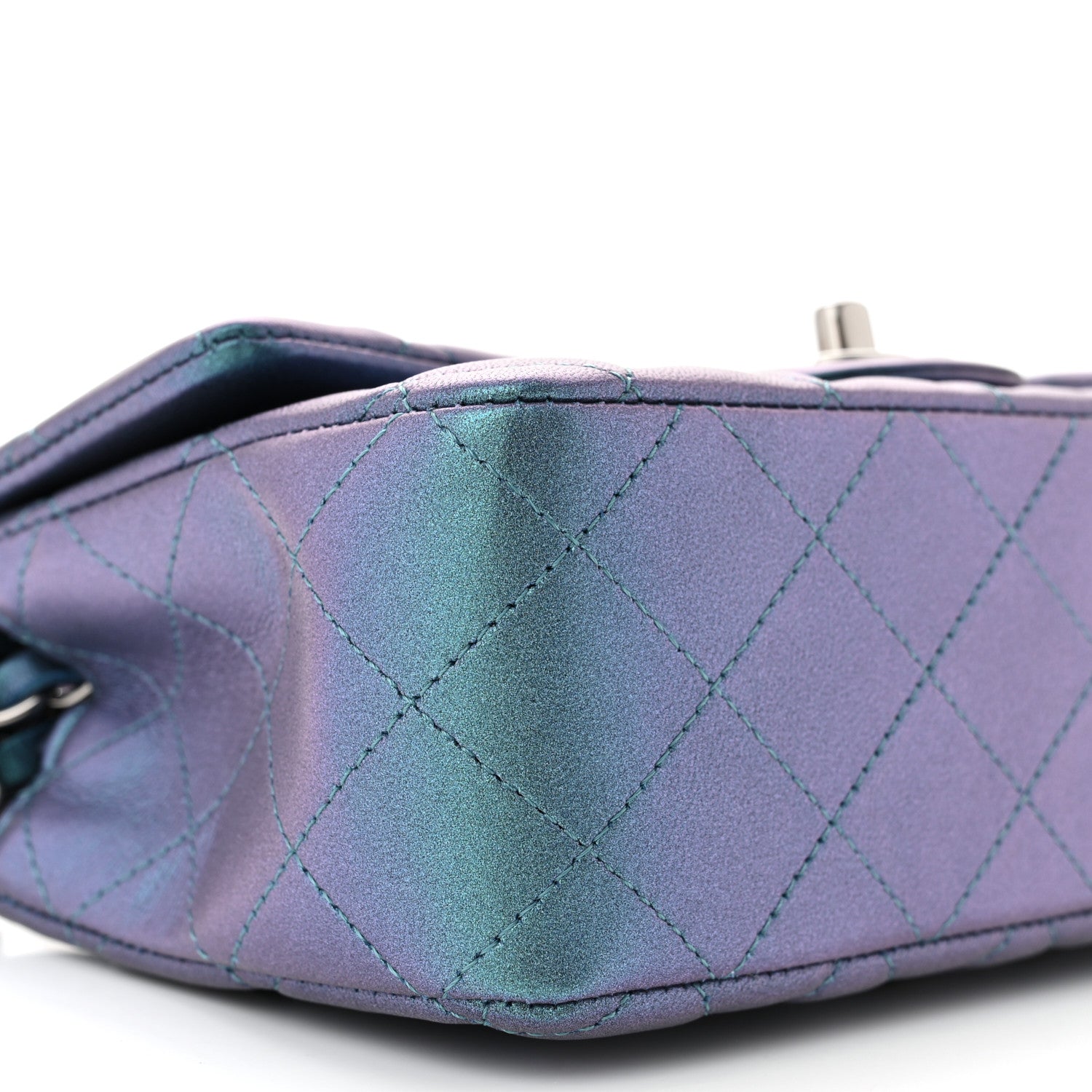 Chanel Iridescent Lambskin Quilted Mini Rectangular Flap Turquoise 9 of 11
