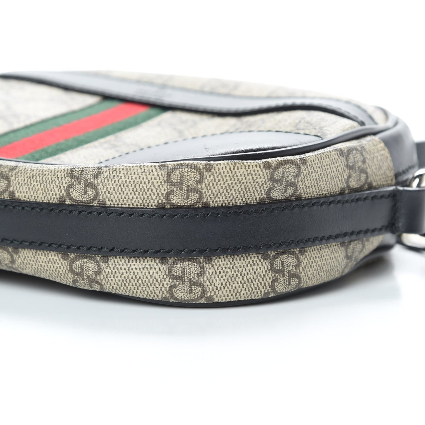 GG Supreme Monogram Web Small Shoulder Bag Black