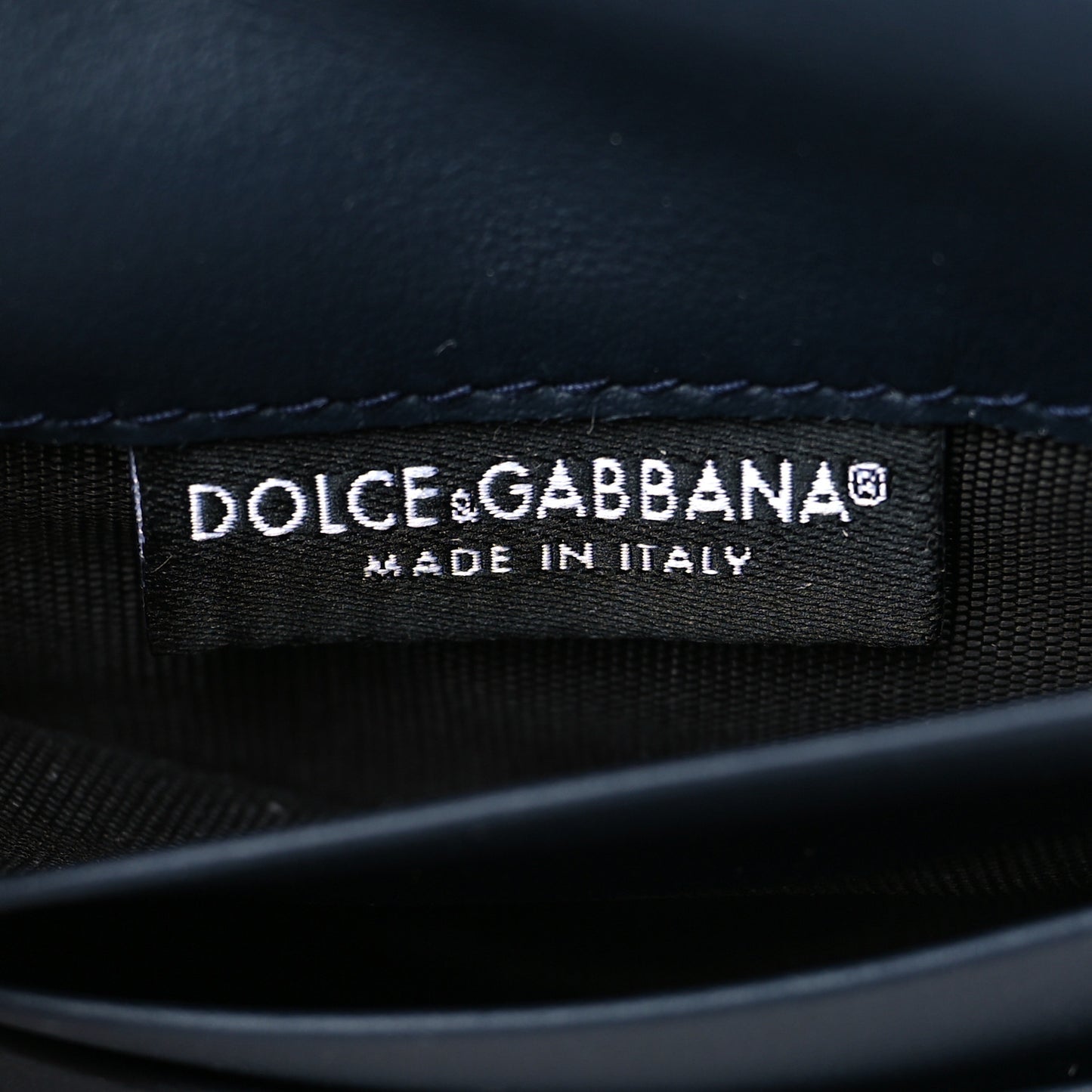 Logo Bi-Fold Shoulder Wallet Navy White