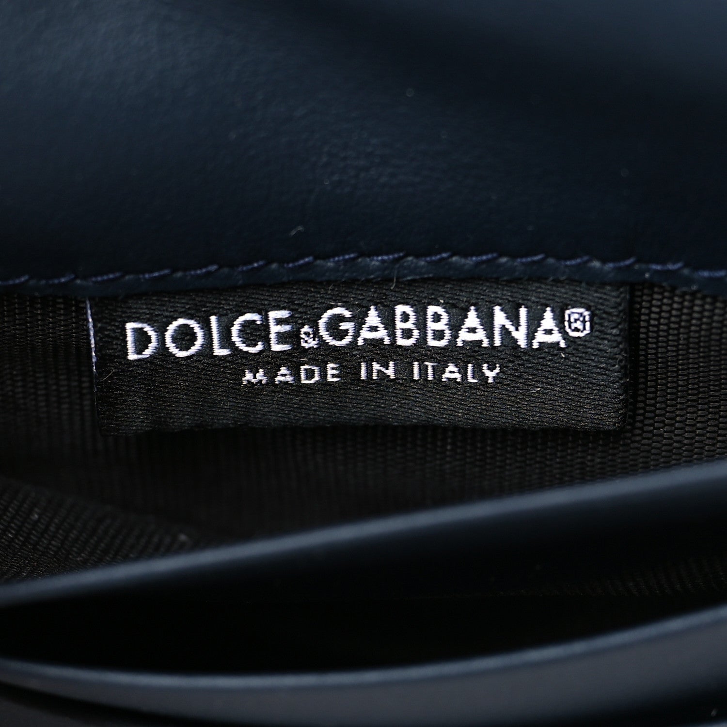Dolce & Gabbana Logo Bi-Fold Shoulder Wallet Navy White 5 of 5