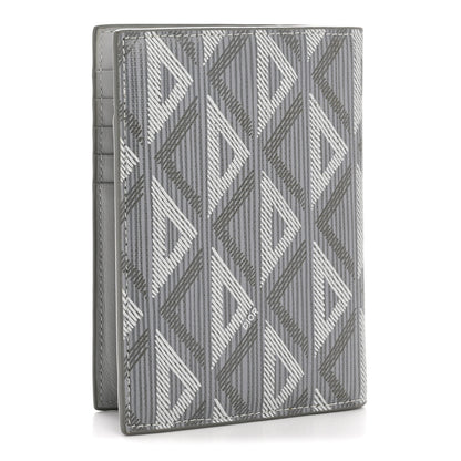 Christian Dior Calfskin CD Diamond Canvas Passport Holder Grey 3 of 8