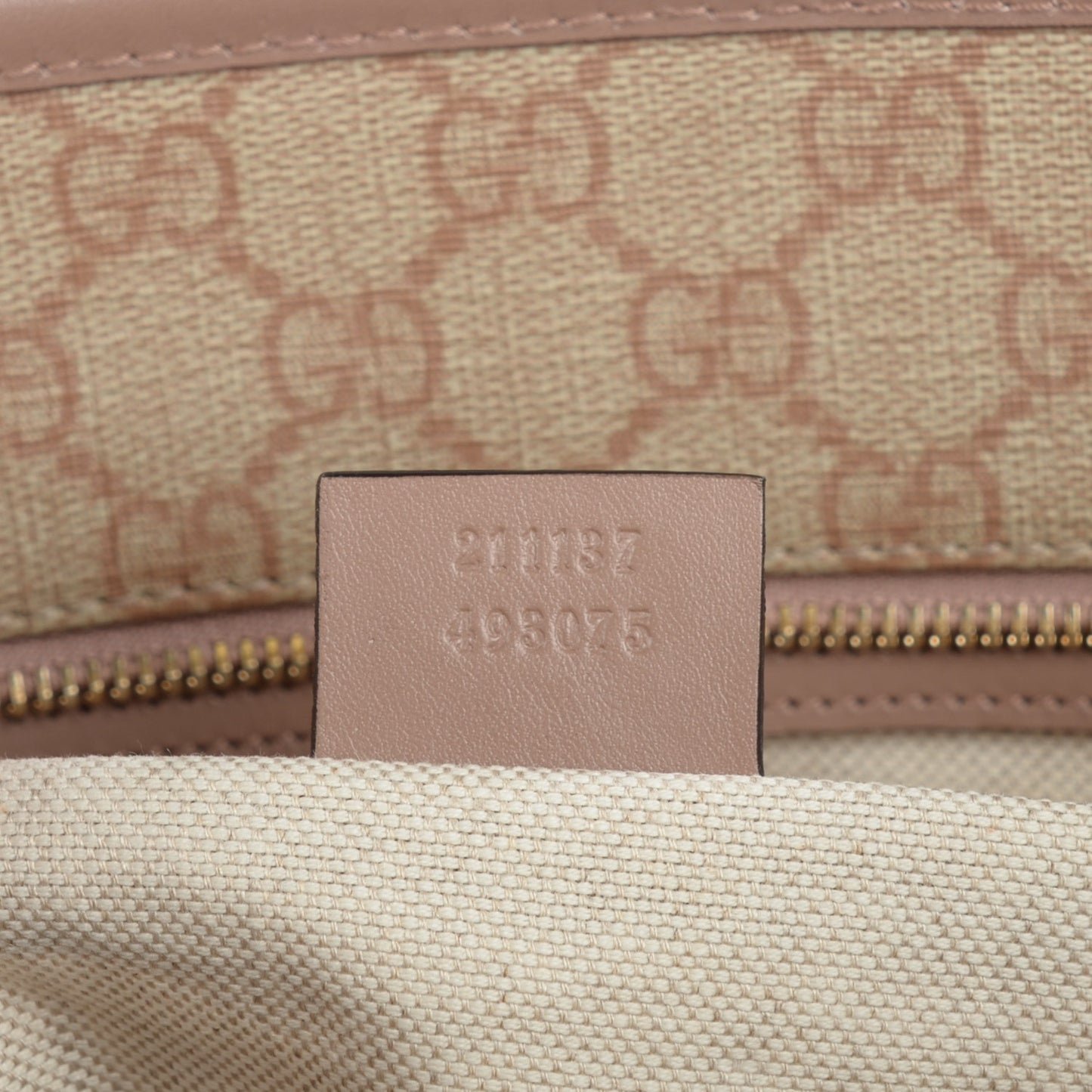 GG Supreme Monogram Medium Zippered Shopping Tote Winter Rose