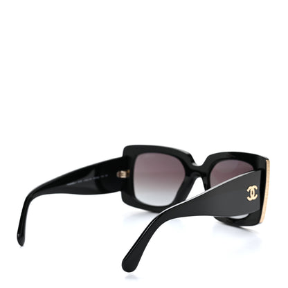 Chanel Acetate Rectangle Sunglasses 5435 Black 4 of 7