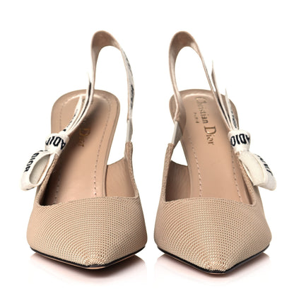 Christian Dior Technical Canvas Ribbon J'Adior Slingback 100mm Pumps 39 Powder Nude 2 of 11