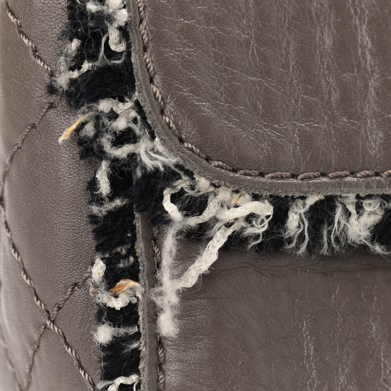 Chanel Tweed Calfskin Tweedy Single Flap Grey 10 of 12