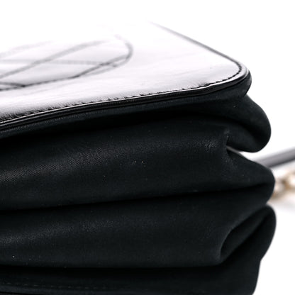 Chanel Iridescent Calfskin Quilted Small Straight Lined Flap Black 14 of 17
