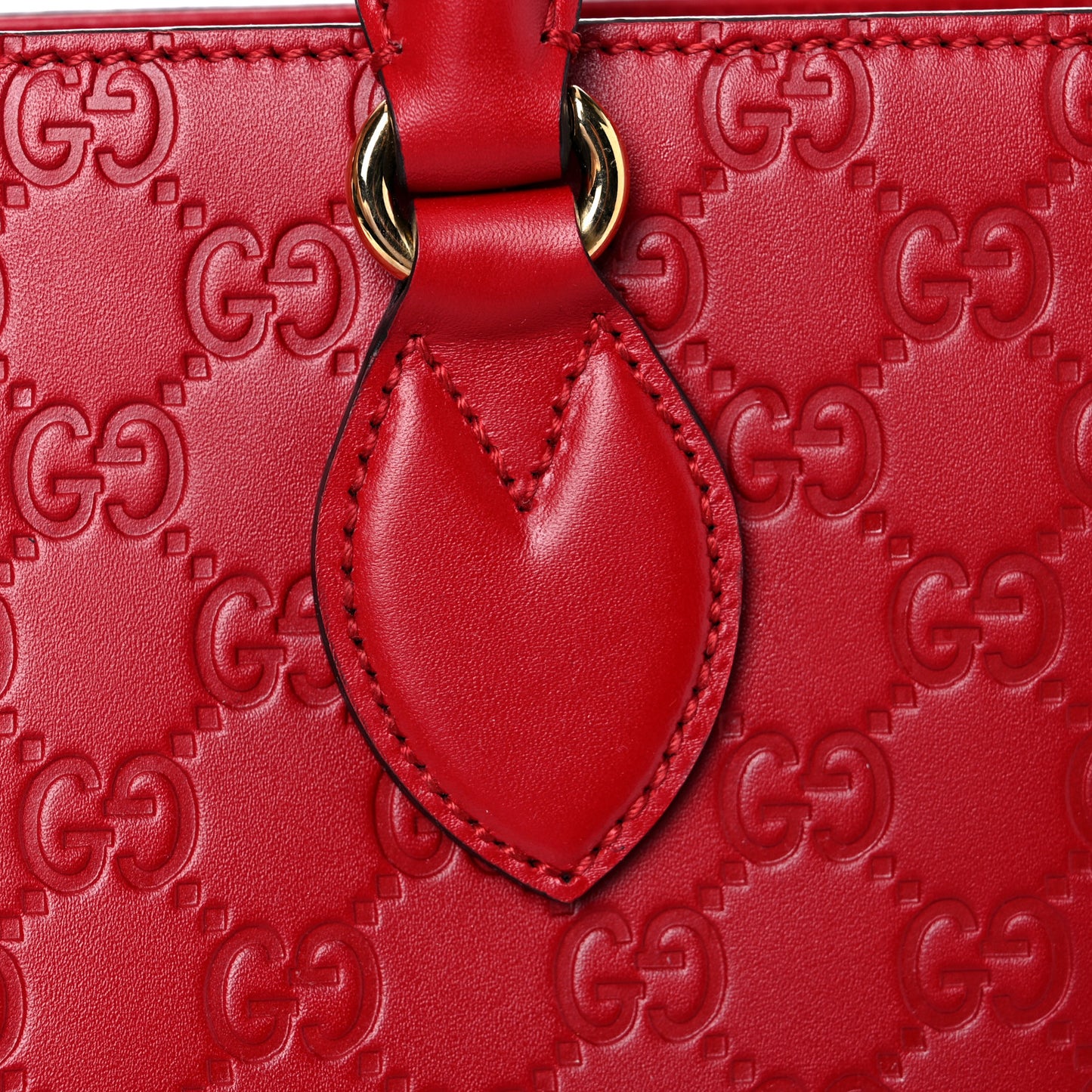Guccissima Small Zippered Bucket Tote Hibiscus Red