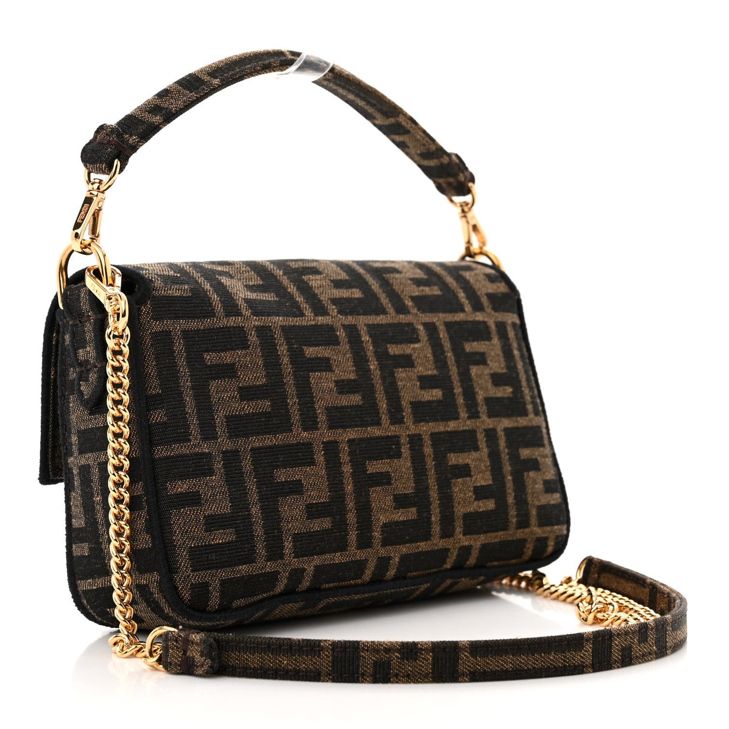 Fabric Jacquard FF 1974 Mini Baguette Tobacco Moro Black