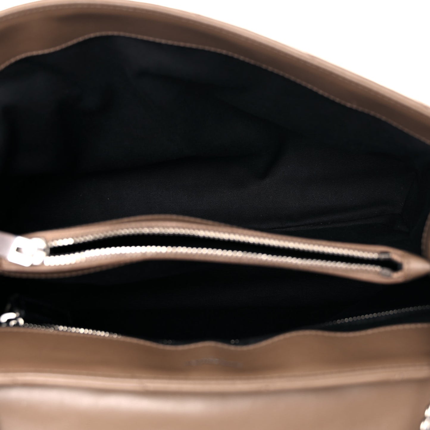 Calfskin Y Quilted Monogram Medium Loulou Chain Satchel Taupe