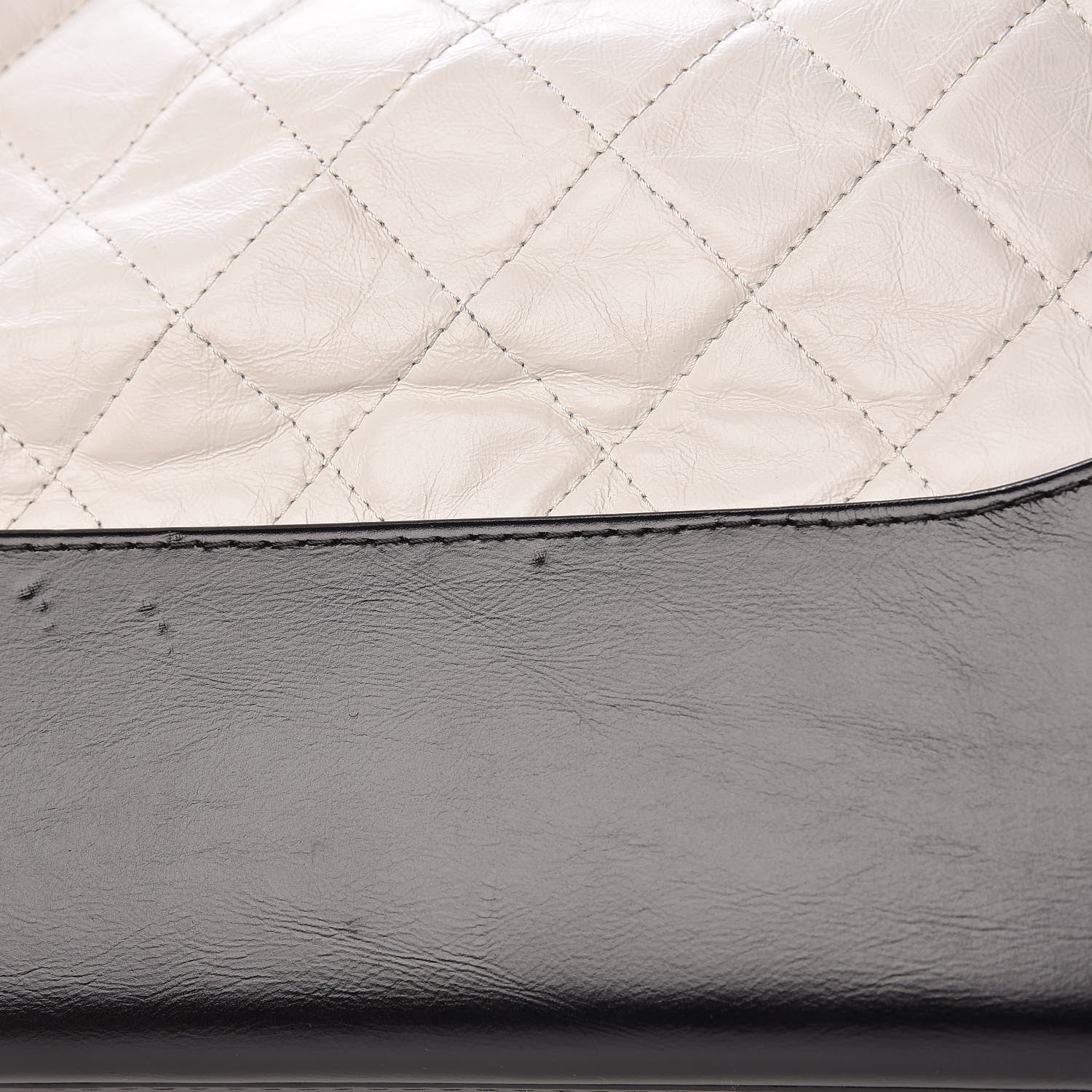 Chanel Aged Calfskin Quilted Medium Gabrielle Hobo Black White 12 of 13